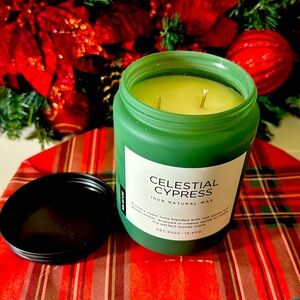 MSS601L15 Celestial Cypress Soy Jar Candles, Cedarwood Cardamom Scented Candle